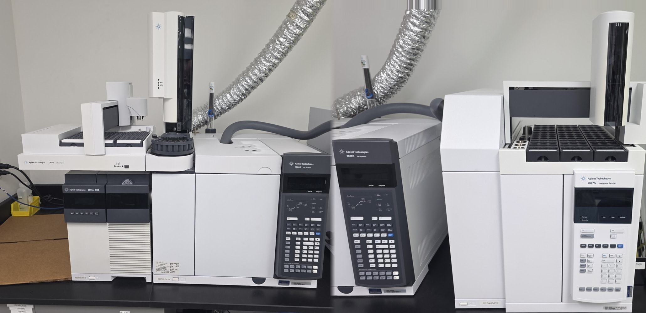 Agilent 7890B GC / 5977A GC-MS System with FID, 7697A Headspace & 7693B Autosampler